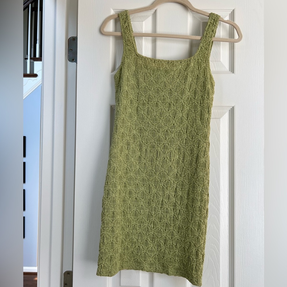 Green bodycon mini dress